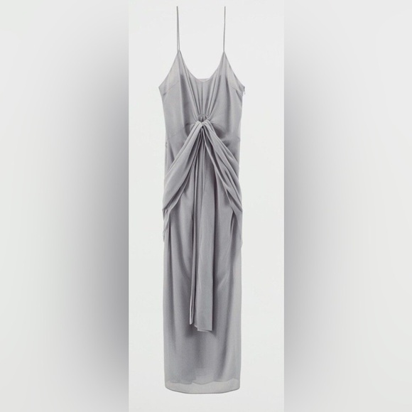 Zara 3Way Asymmetrical Ruched Maxi Gown- Georgette -from the UK *RARE* - Picture 8 of 9